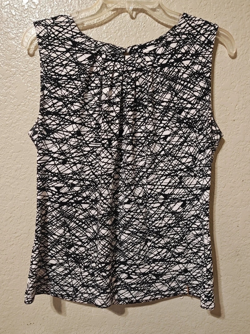 Calvin Klein Black & White Abstract Scribble Tank